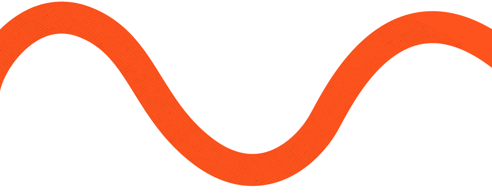 A thick orange wavy line on a black background, forming a smooth S-shaped curve from left to right—an abstract nod to the elegance of Uplands Westminster and the inviting atmosphere of Uplands Westminster homes for sale.
